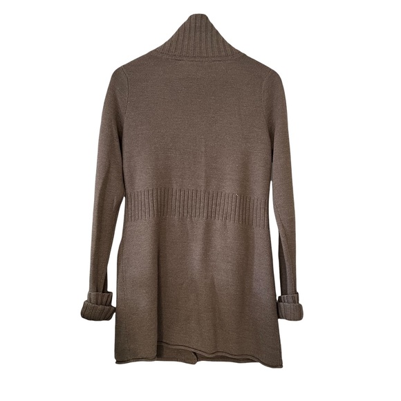 Athleta Chill Factor Asymmetrical Long Cardigan Sweater Sz Medium - Picture 3 of 12